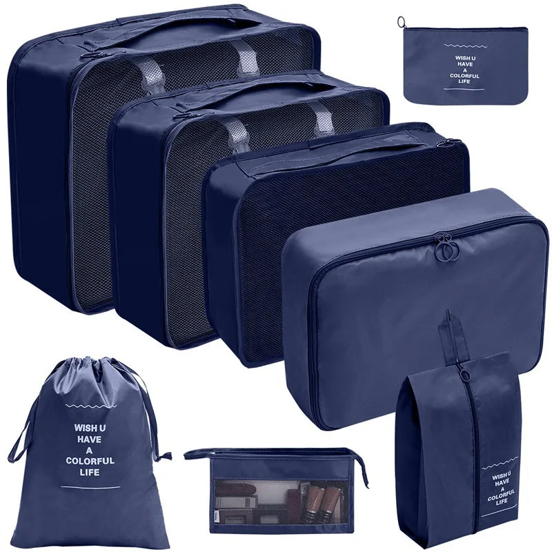 Travel Organizer Storage Bags – 7/8/9/10 Pc Packing Cubes Set for Suitcase Luggage