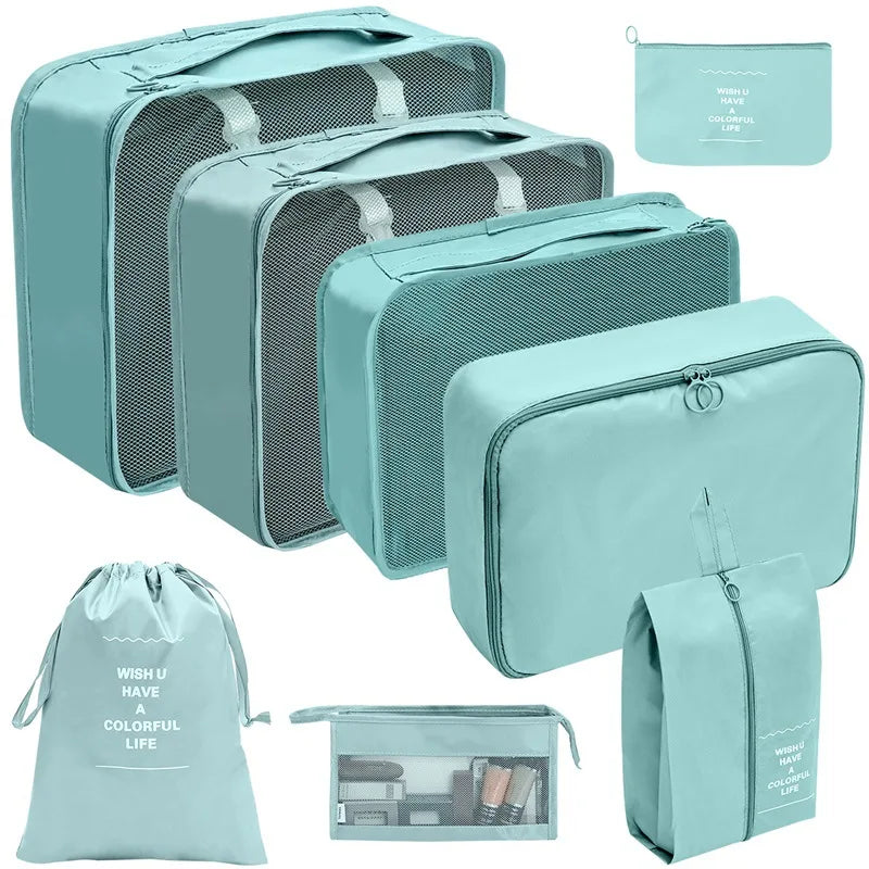 Travel Organizer Storage Bags – 7/8/9/10 Pc Packing Cubes Set for Suitcase Luggage