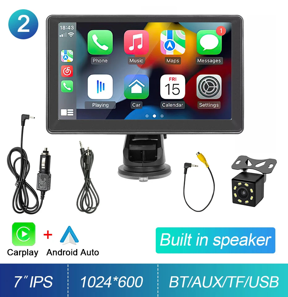 7" Touch Screen Car Stereo CarPlay Android Auto GPS Navi WiFi Radio MP5 Player