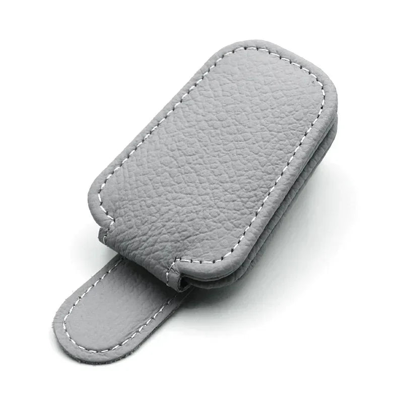 Magnetic Leather Car Sunglasses Holder Clip Sun Visor Organizer with Ticket Storage Eye-catching Glasses Case