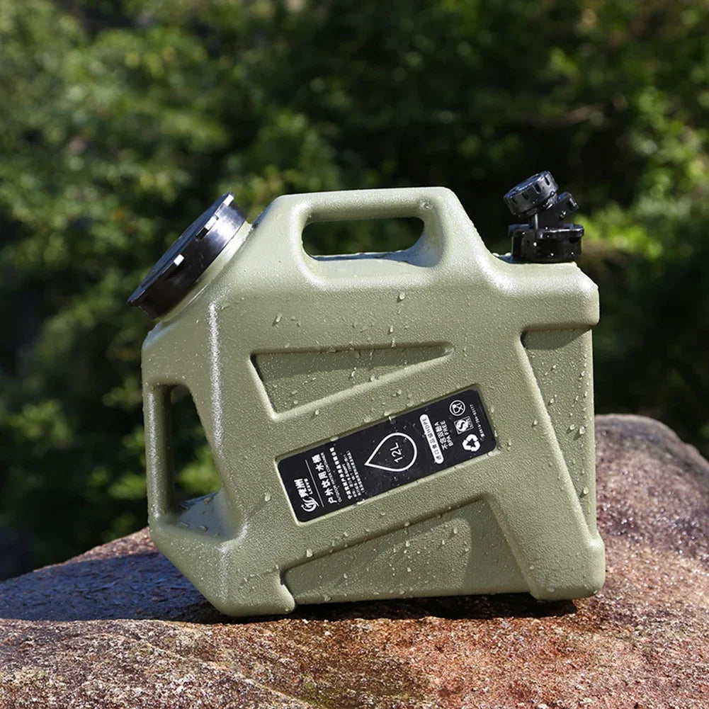 12L Portable Camping Water Container with Detachable Faucet – Large Capacity Outdoor Water Bag for Picnic & Drive