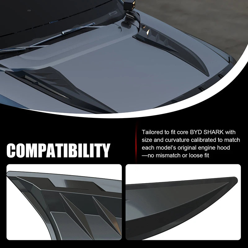 Hood Decoration Stickers For BYD Shark 6 2024-2025 Sports Hood Decal Car Accessories