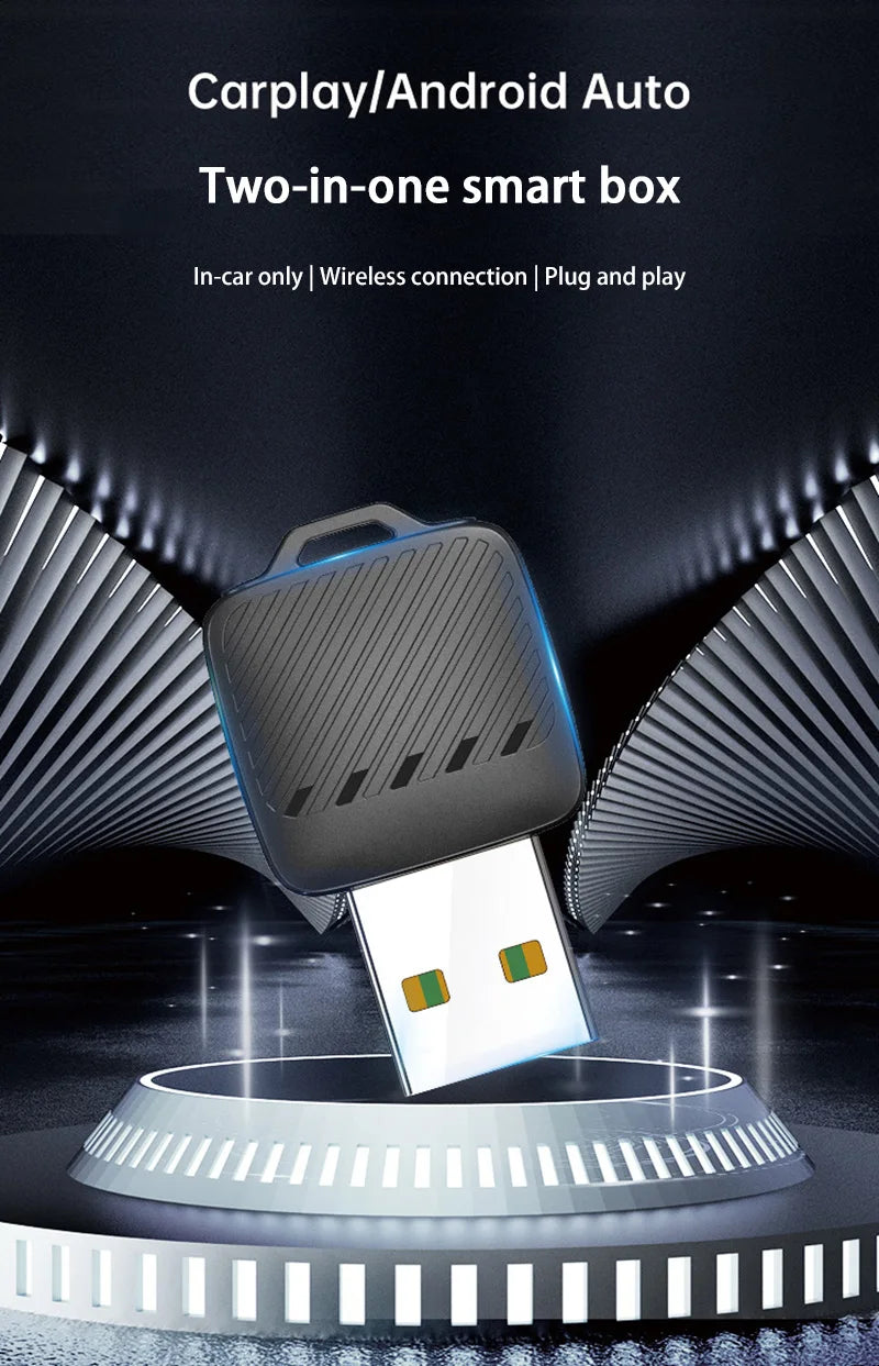 Xiaomi 2-in-1 Wireless Android Auto Adapter CarPlay Dongle AI Smart Box for Wired Cars