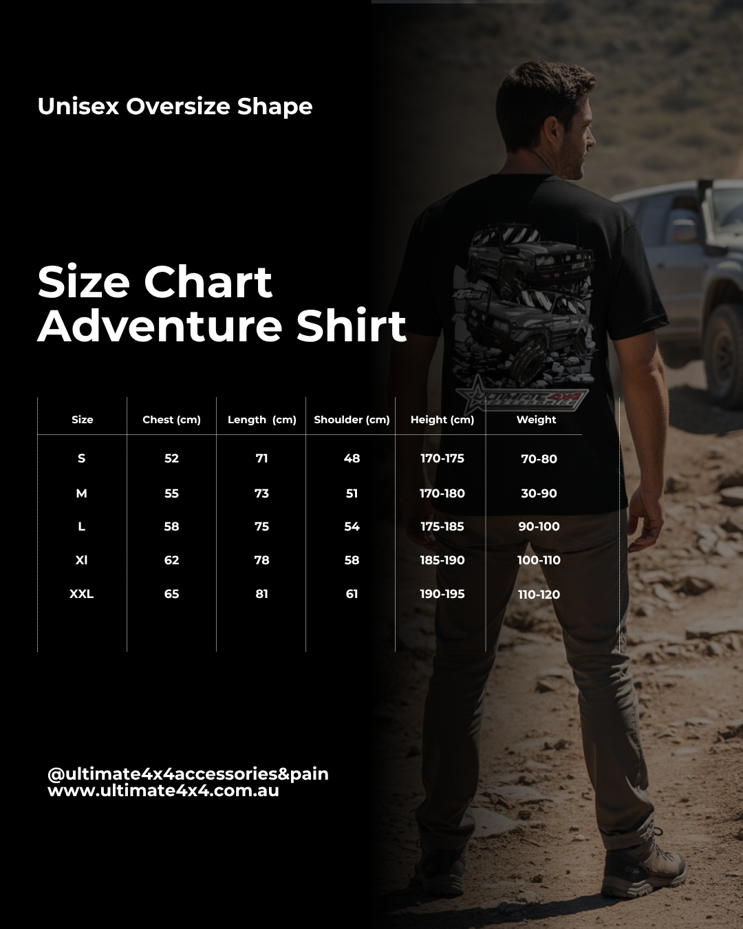 Ultimate 4x4 Adventure Black Shirt 100% Cotton DTF Print