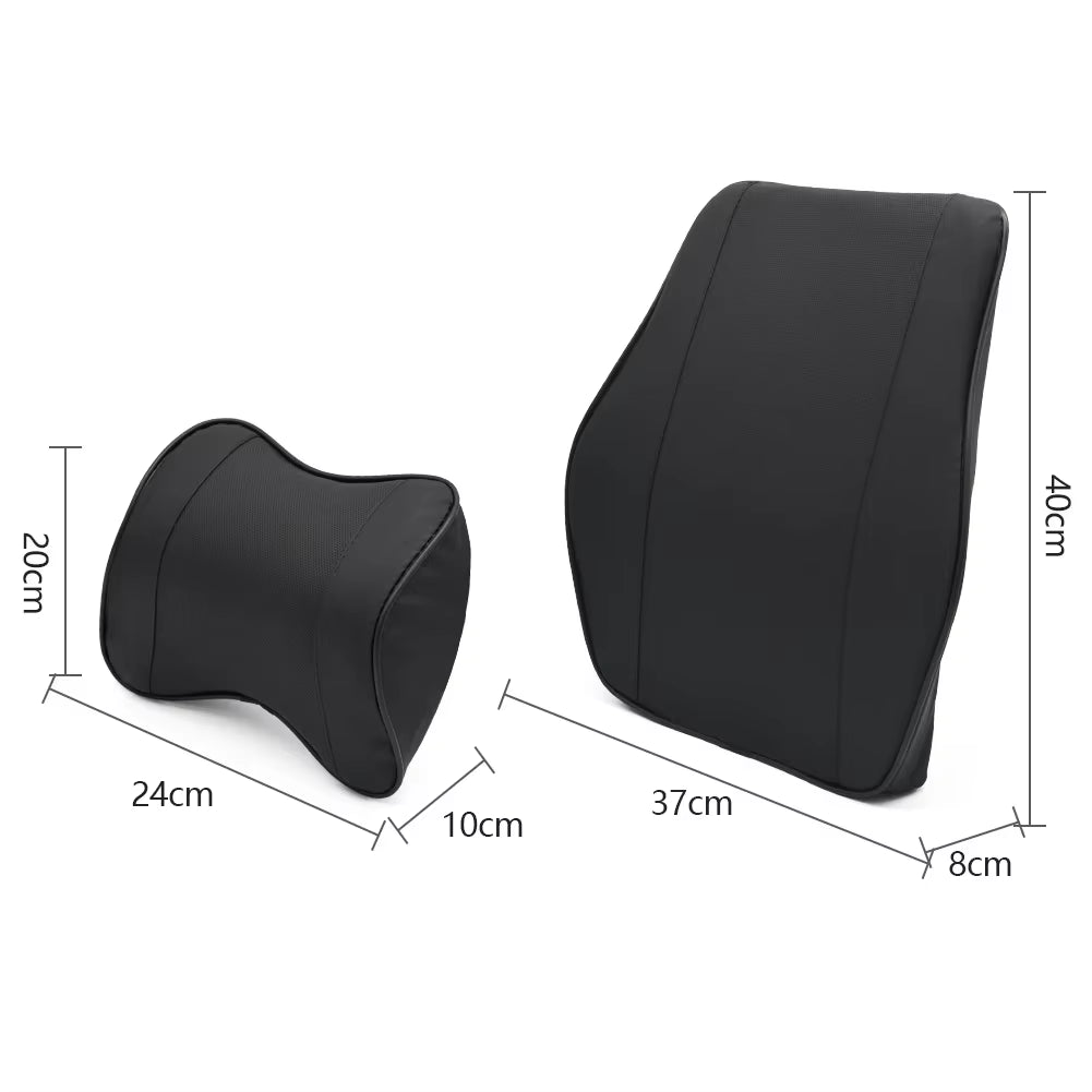 Car Neck Headrest and Lumbar Support Set