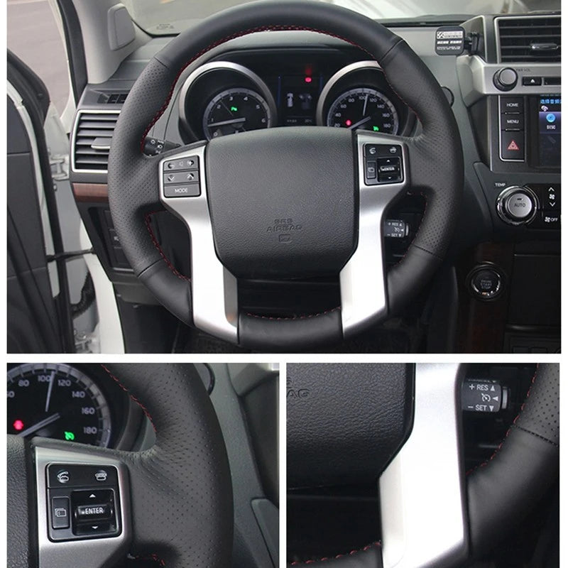 DIY Leather Steering Wheel Cover for Toyota Prado 2010-2014 & 4Runner
