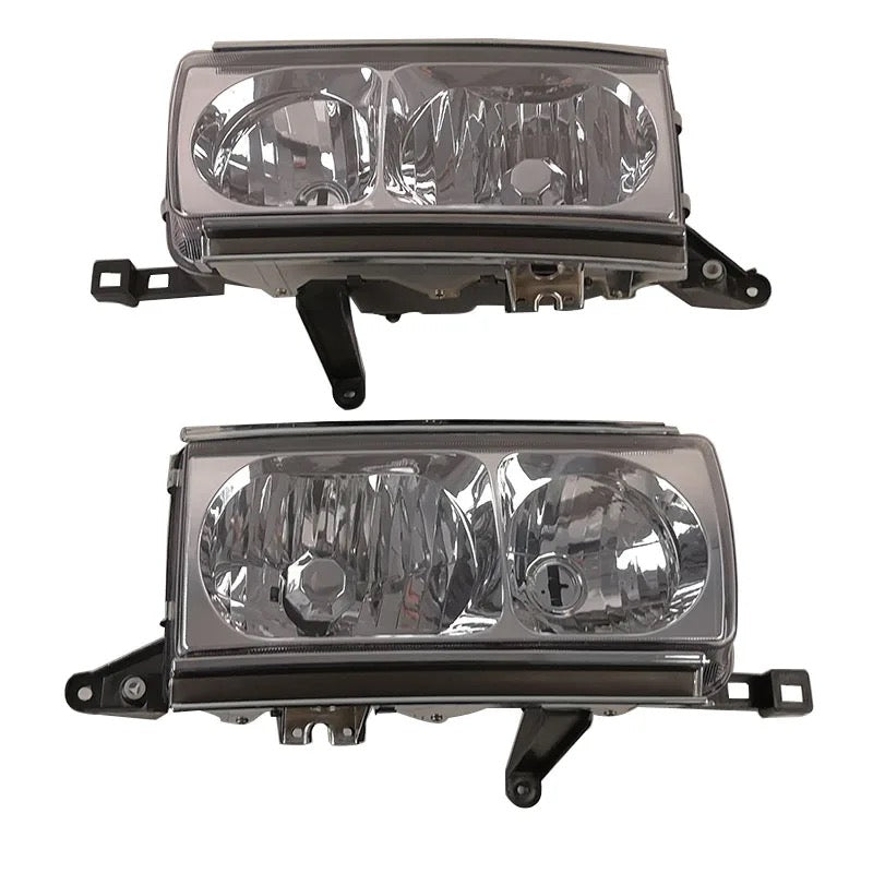 Front Left & Right Side Crystal Style Sahara Headlight Assembly Suitable For Toyota Land Cruiser 80 Series 1990-1998