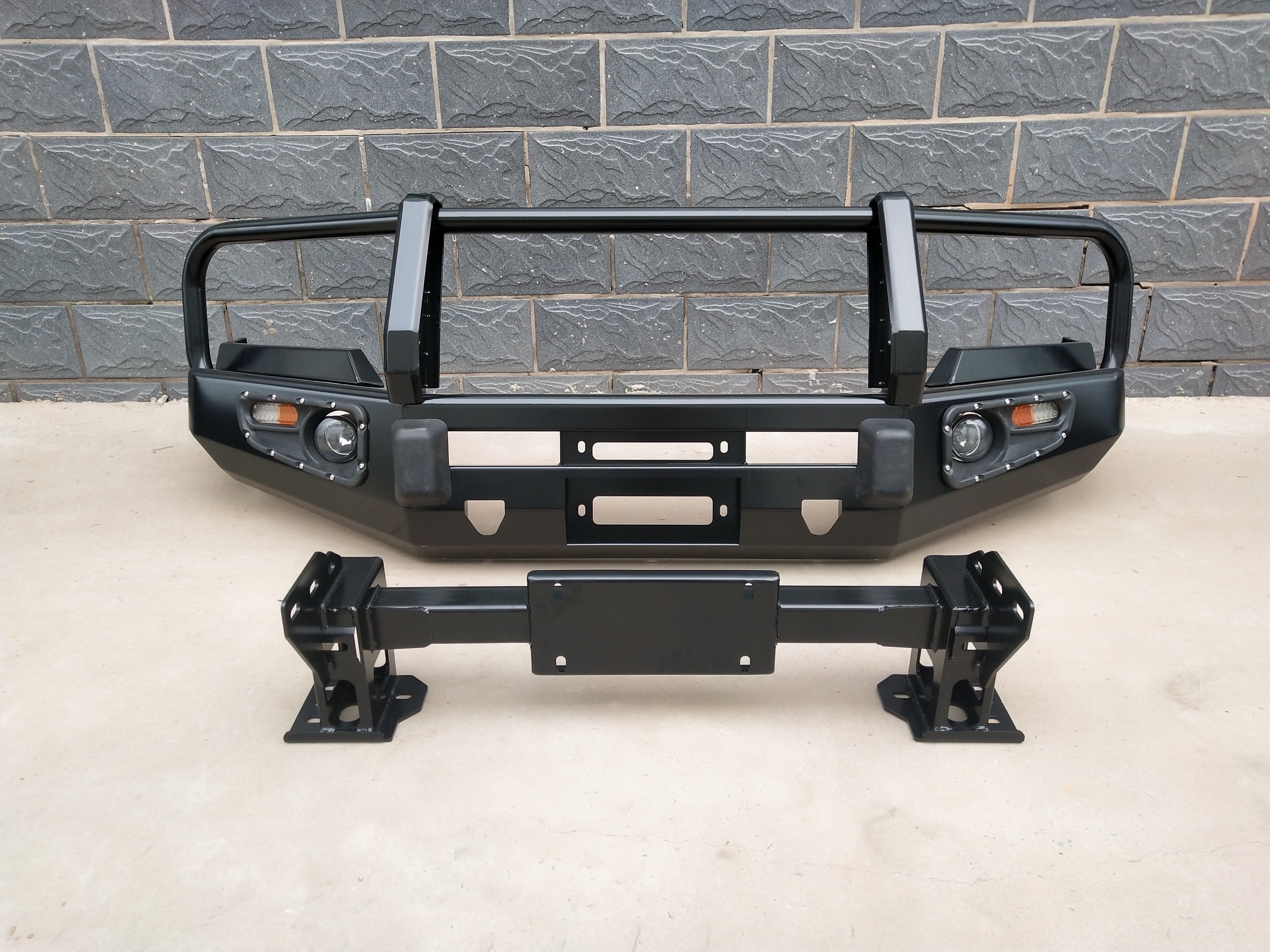 Front 3 Loop Bull Bar & Skid Plate Set Assembly Toyota Land Cruiser 200 Series  2016-2024