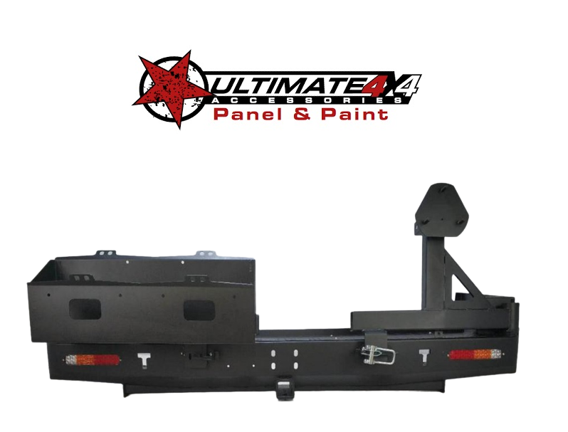 Rear Steel Bar with Double Jerry Can Holder and Tyre Holder Suitable For Toyota Landcruiser 80 Series